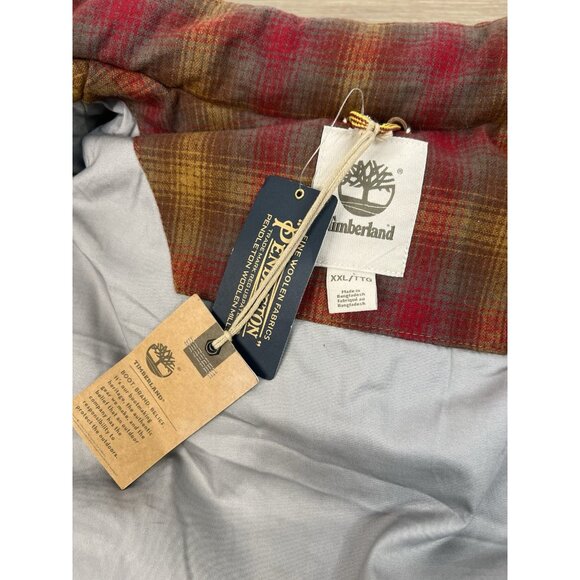 Timberland X Pendleton Wool Puffer Vest XXL Plaid Leather Down Filled Country - Picture 9 of 14